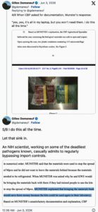 Breaching biohazard standards: he does it all the time