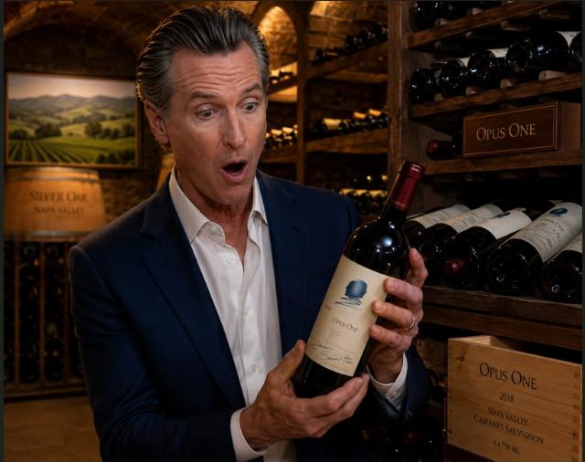 Gavin Newsom winegate illustration