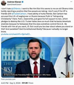 Tucker Carlson: J. D. Vance needs to clarify things and fast